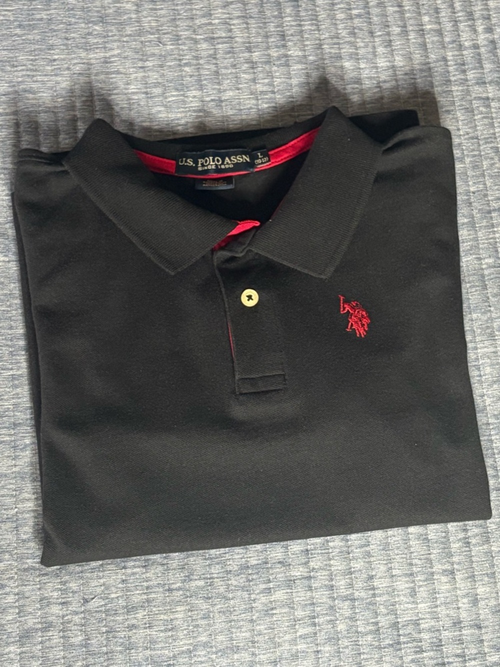 U.S. Polo Assn. Black Polo with Red Embroidered Logo
